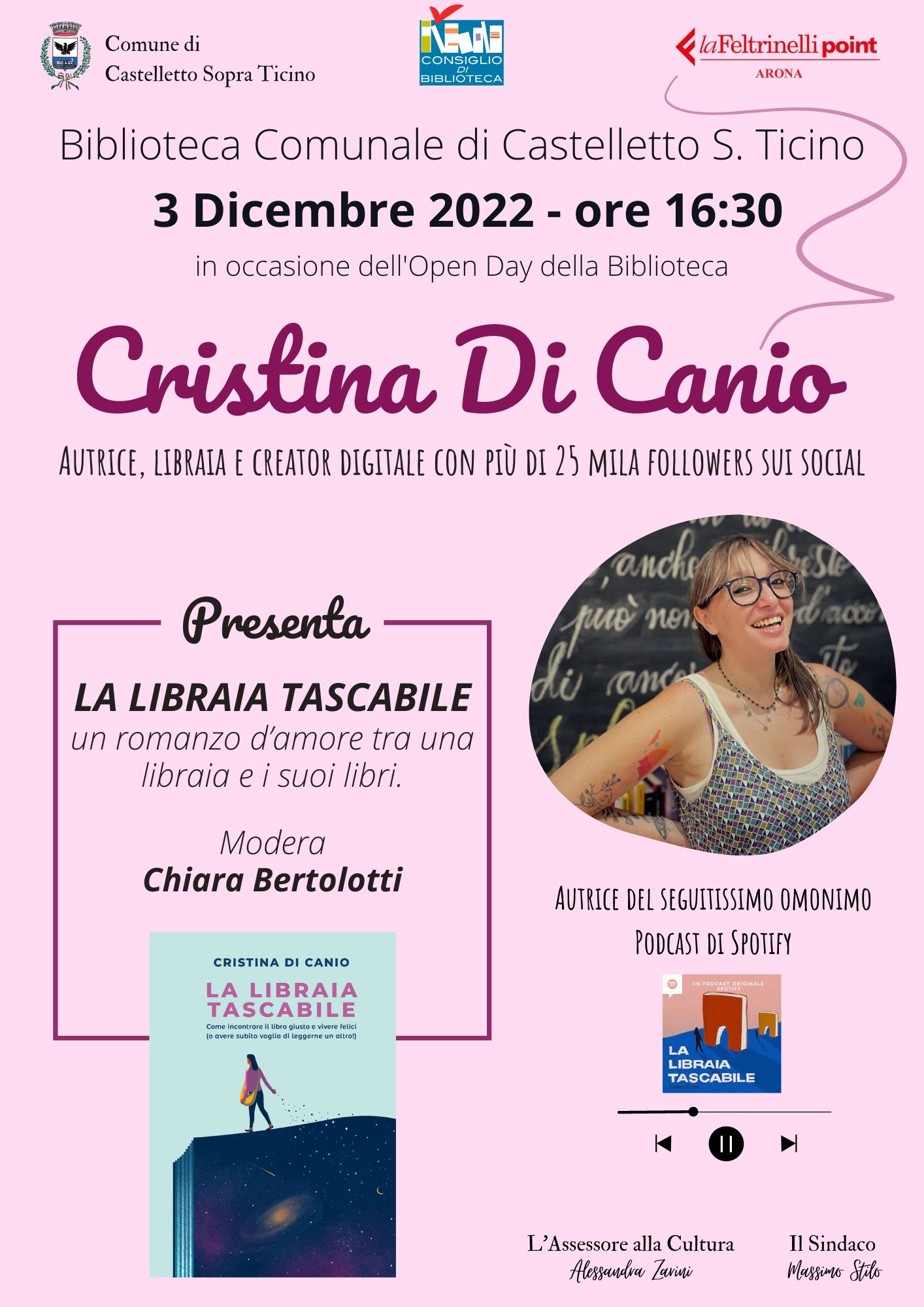Cristina Di Canio presenta il suo "La libraia tascabile". Appuntamento a Castelletto sopra Ticino (NO)