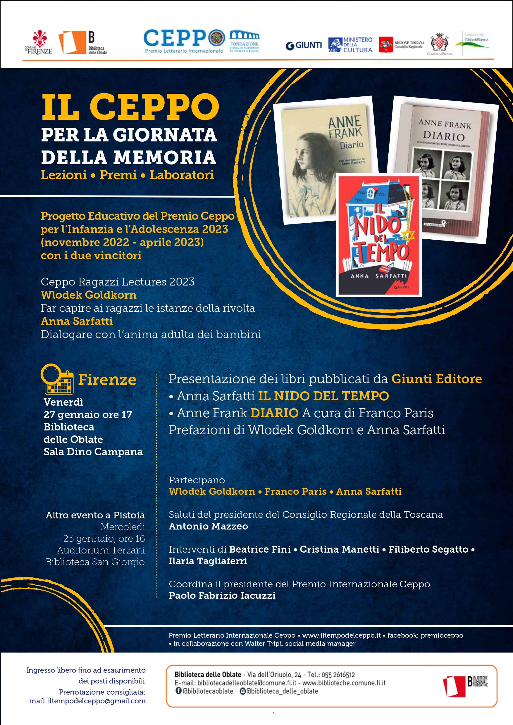 In occasione della Giornata della Memoria, Anna Sarfatti presenta il suo nuovo romanzo "Il nido del tempo". A Firenze