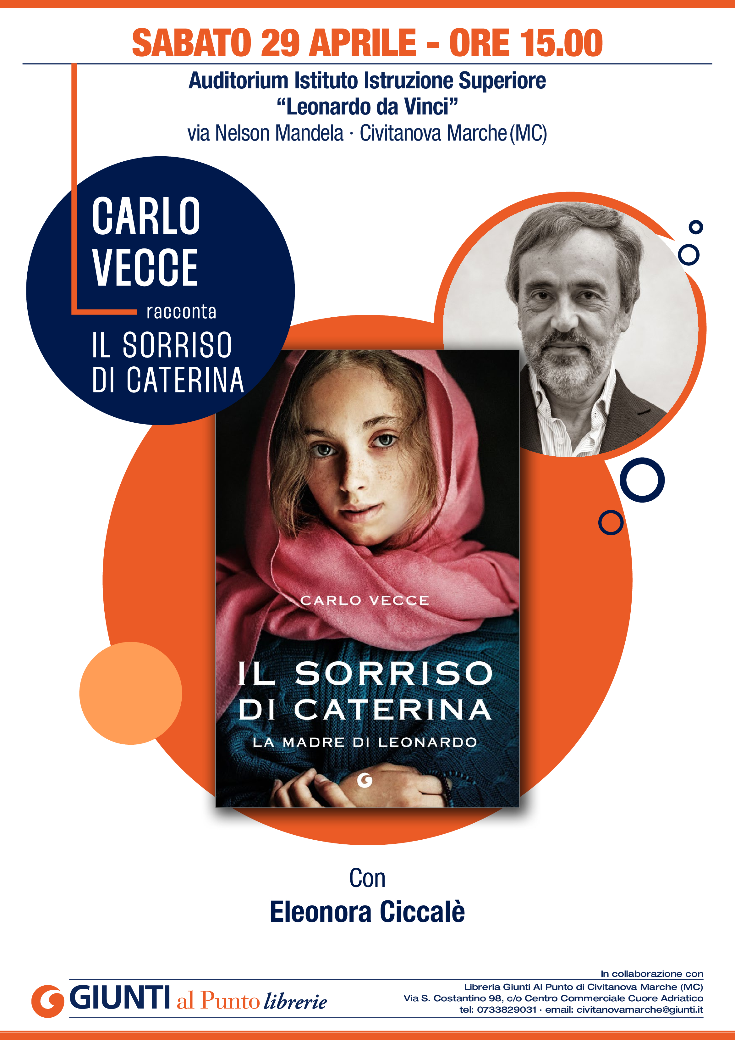 Carlo Vecce racconta "Il sorriso di Caterina". Appuntamento a Civitanova Marche (MC)
