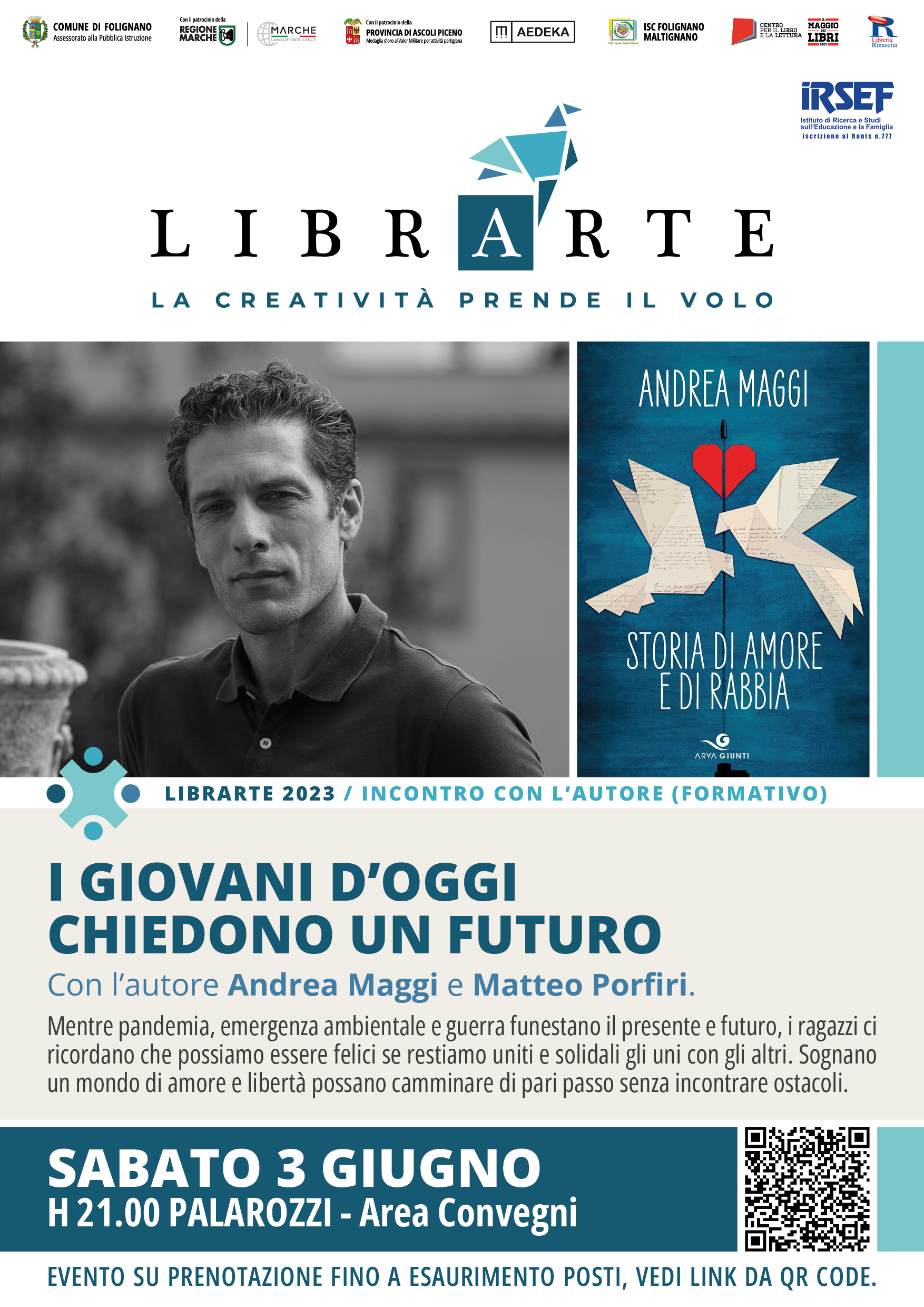 Andrea Maggi racconta "Storia d'amore e di rabbia" - Appuntamento a Folignano (AP)