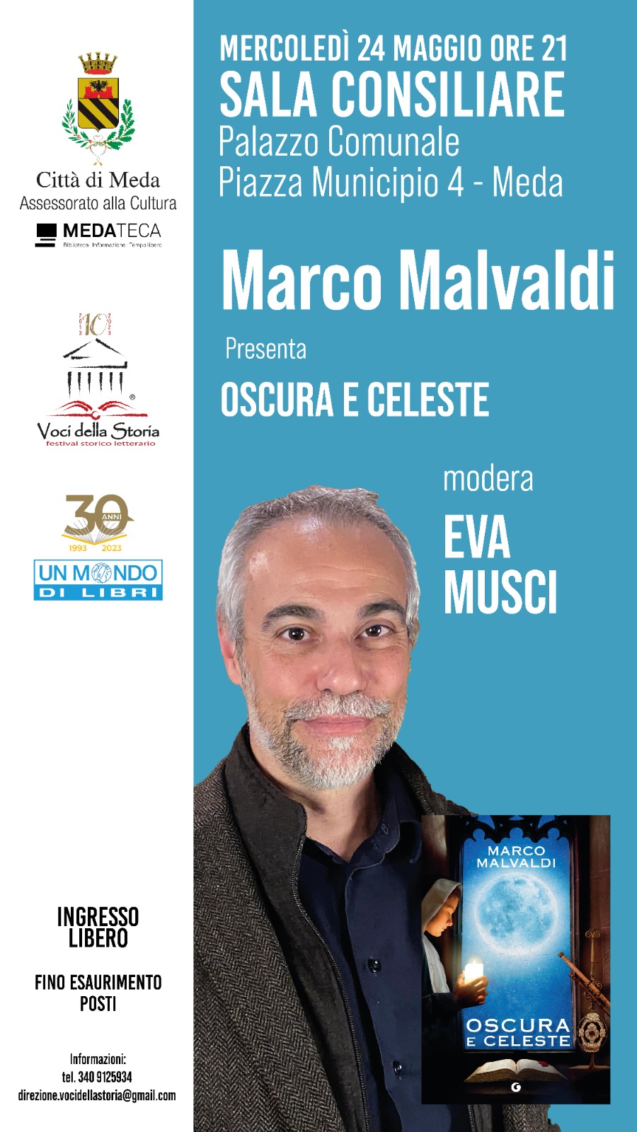 Marco Malvaldi racconta "Oscura e Celeste". Appuntamento a Meda (MB)