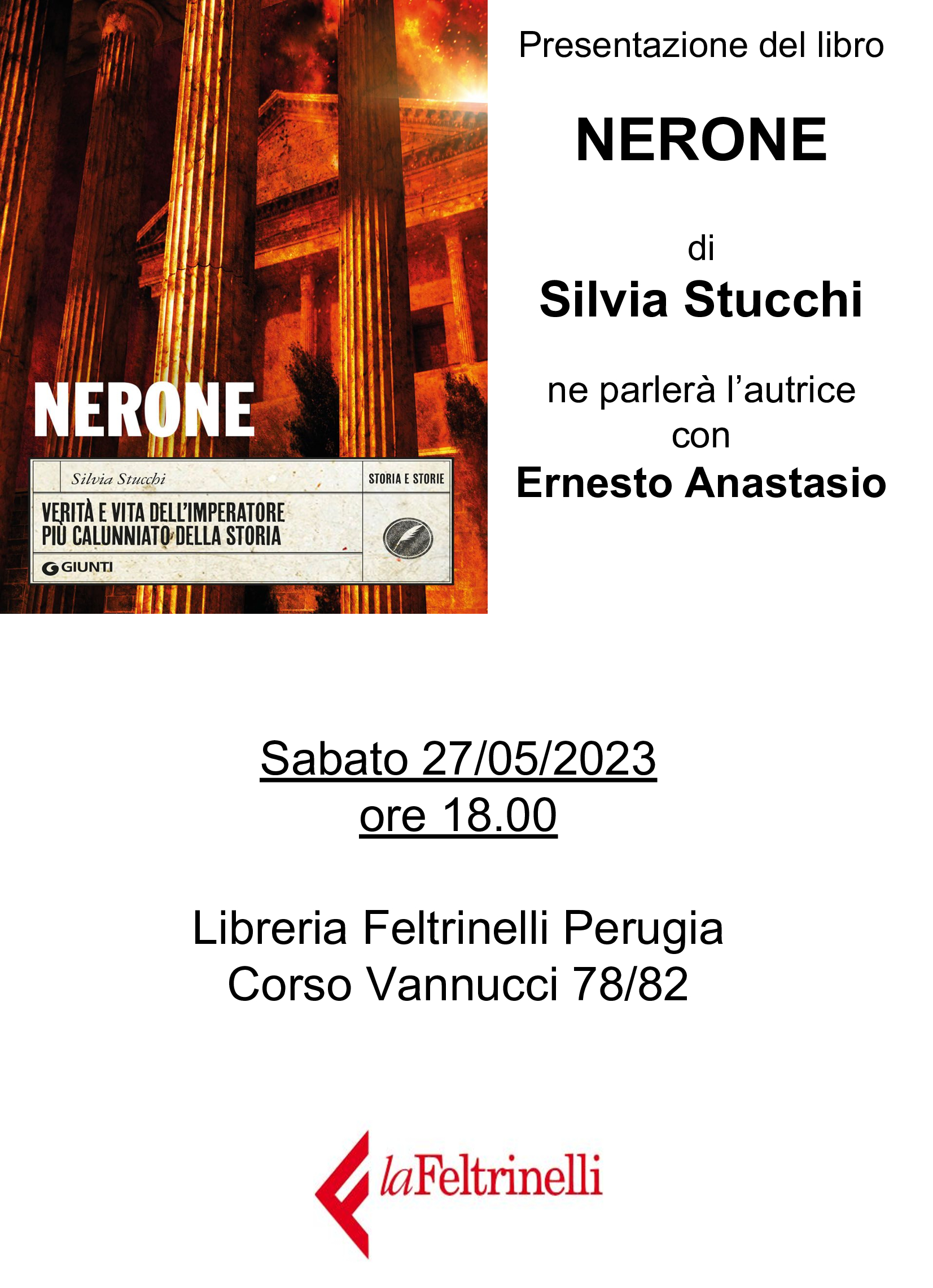 Silvia Stucchi racconta "Nerone". Appuntamento a Perugia
