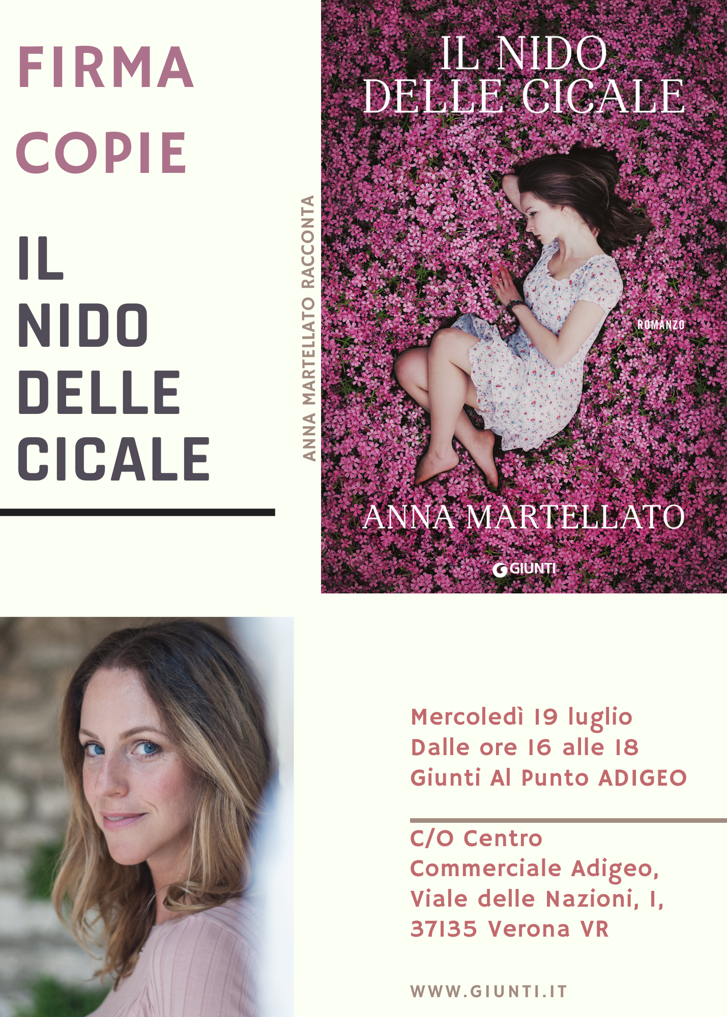 Anna Martellato firma le copie de "Il nido delle cicale". Appuntamento a Verona